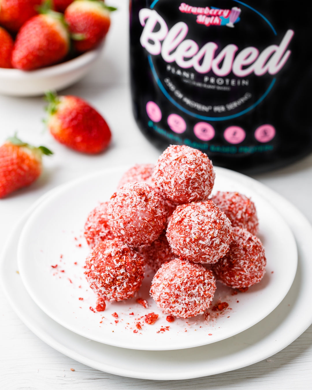 Blessed Strawberry Mylk Protein Balls-EHPlabs