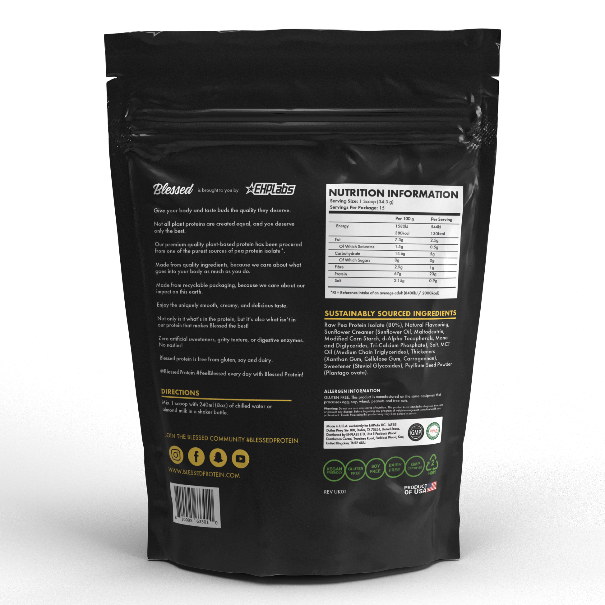 EHPlabs UK - Blessed Plant Based Protein   15 Serves #4