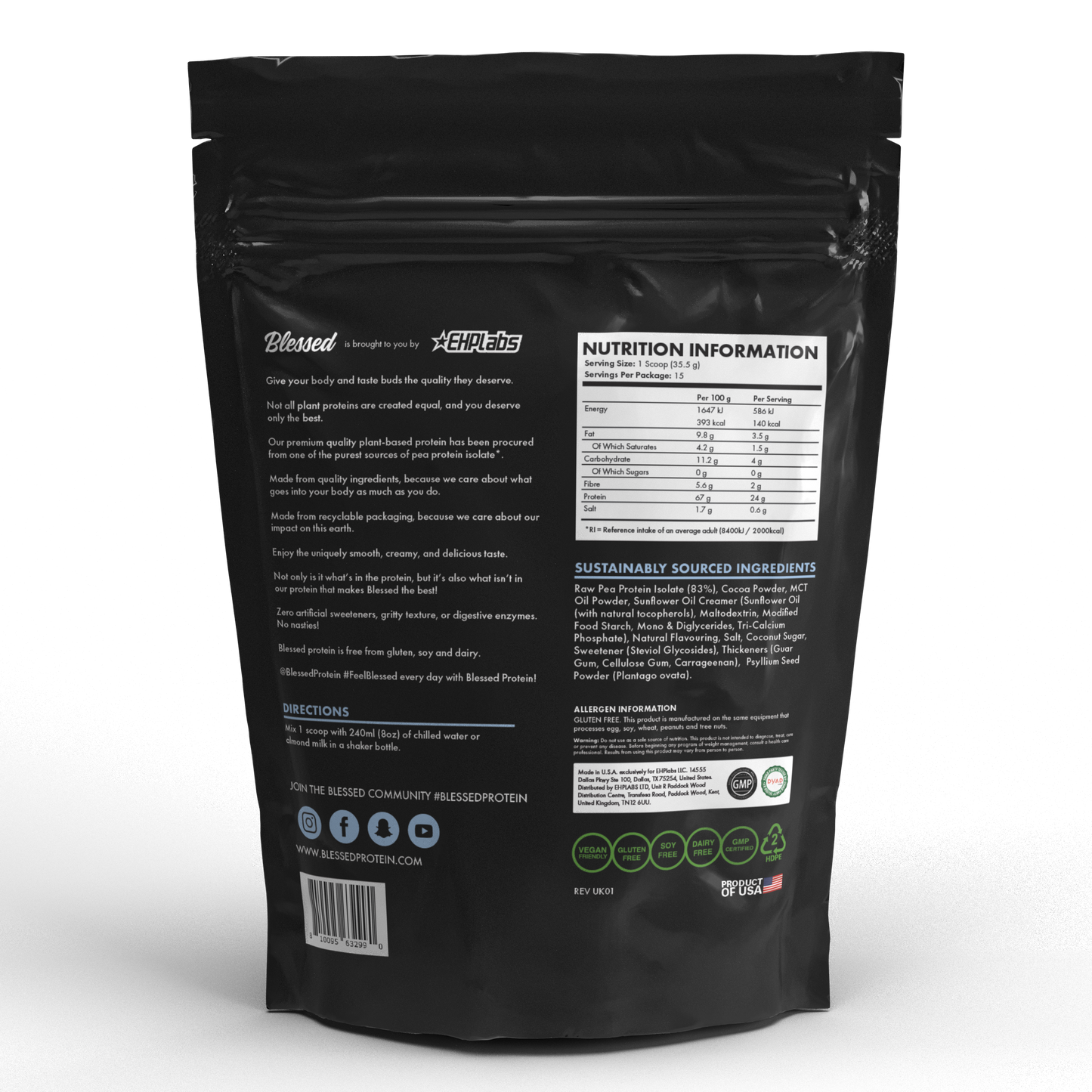 EHPlabs UK - Blessed Plant Based Protein   15 Serves #5