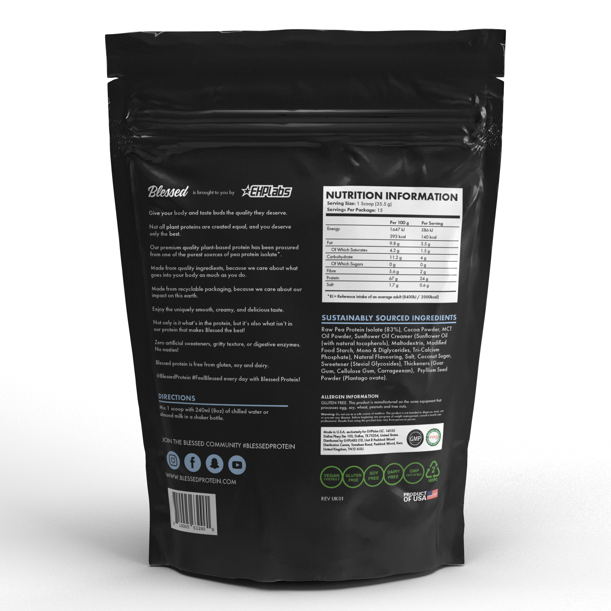 EHPlabs UK - Blessed Plant Based Protein   15 Serves #5
