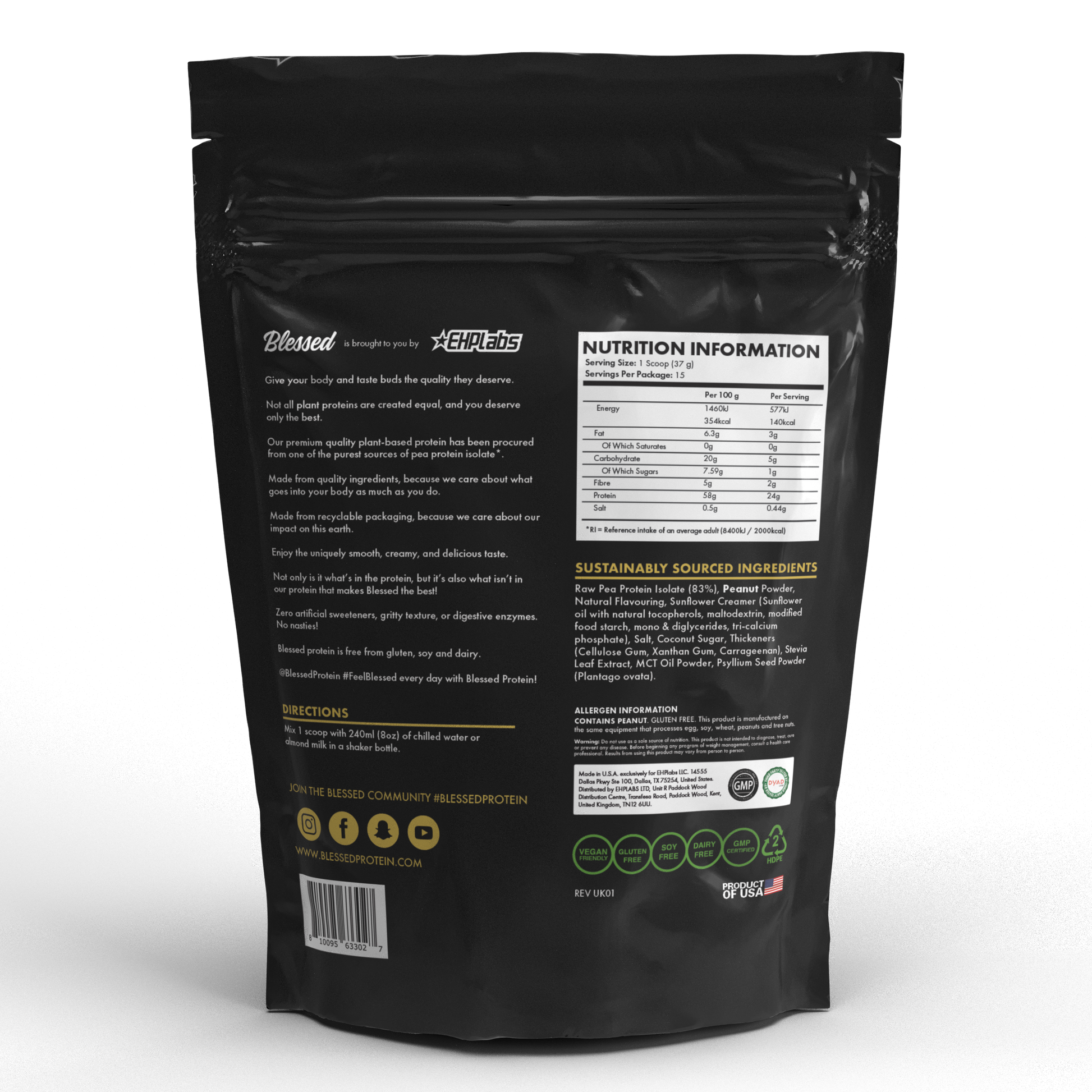 EHPlabs UK - Blessed Plant Based Protein   15 Serves #6