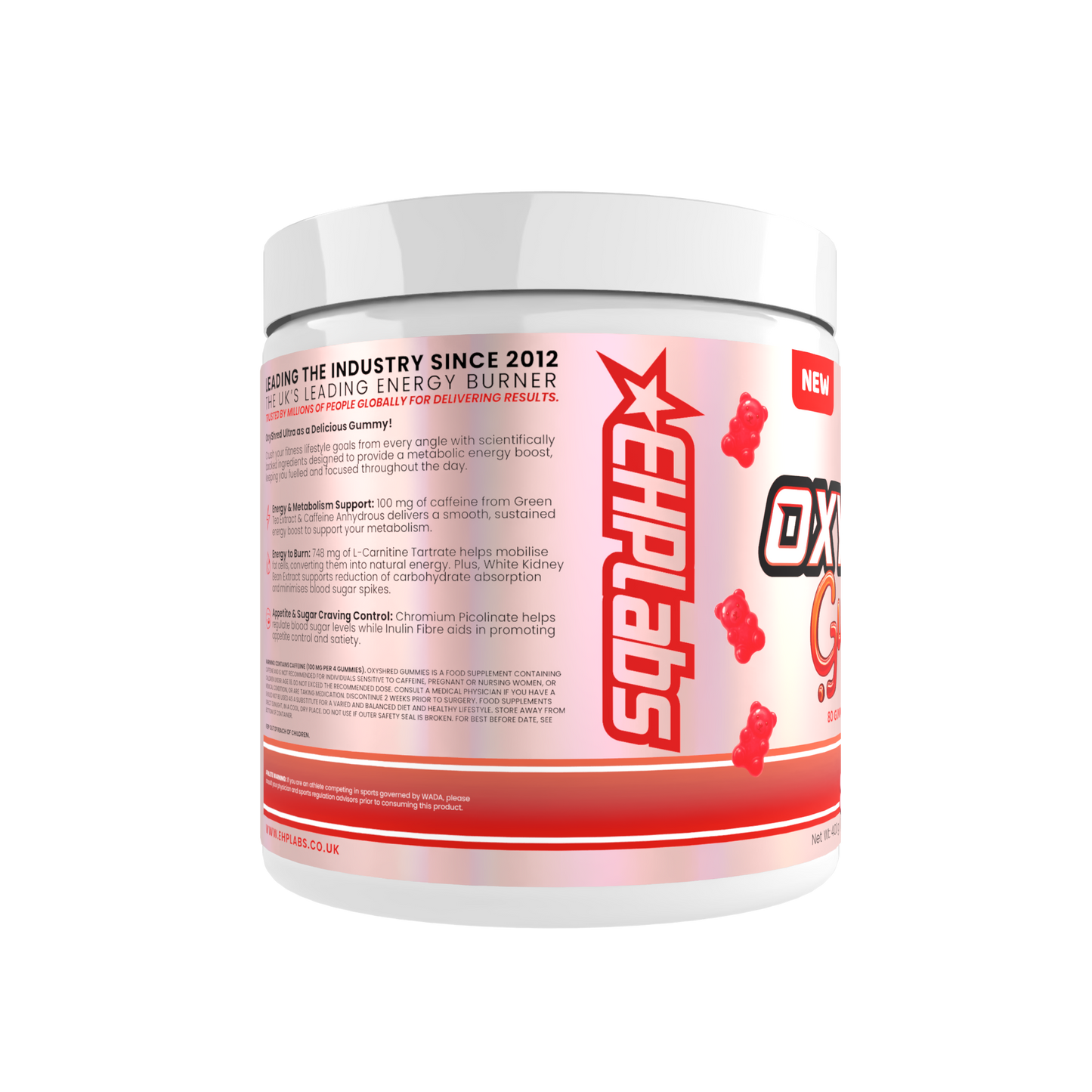 OxyShred Gummies Juicy Strawberry 80 Count Gummies Left