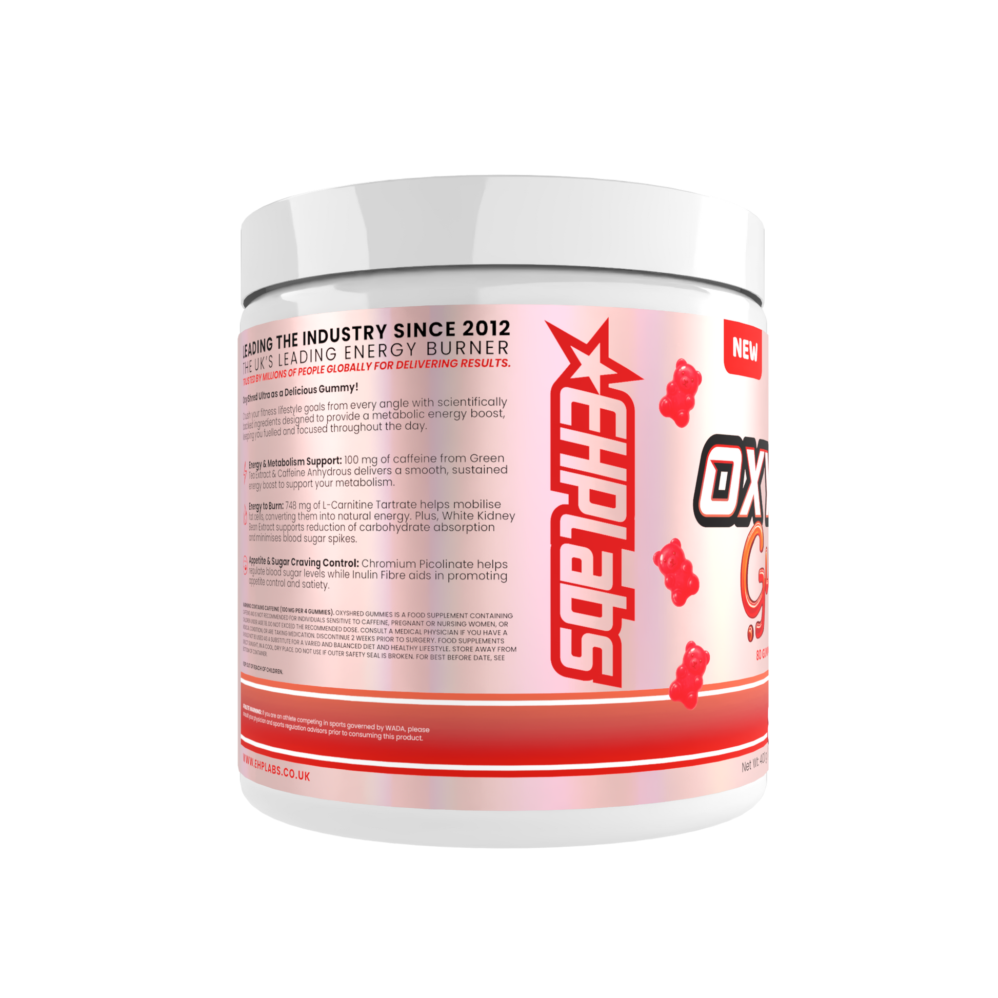 OxyShred Gummies Juicy Strawberry 80 Count Gummies Left