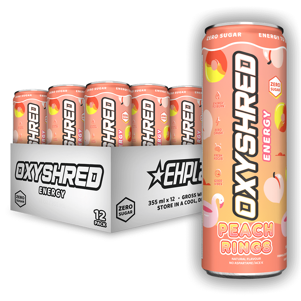 OxyShred Energy Drink RTD - 12 Pack | Peach Candy Rings