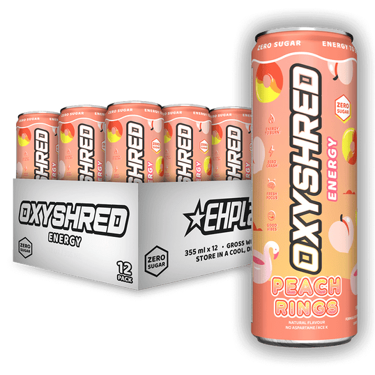 OxyShred Energy Drink RTD - 12 Pack | Peach Candy Rings