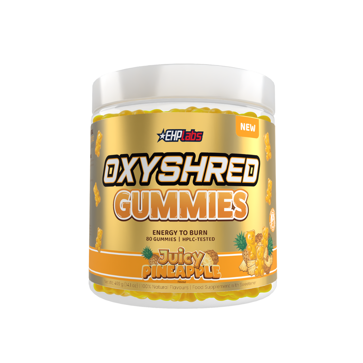 OxyShred Gummies Juicy Pineapple 80 Count Gummies Frontal