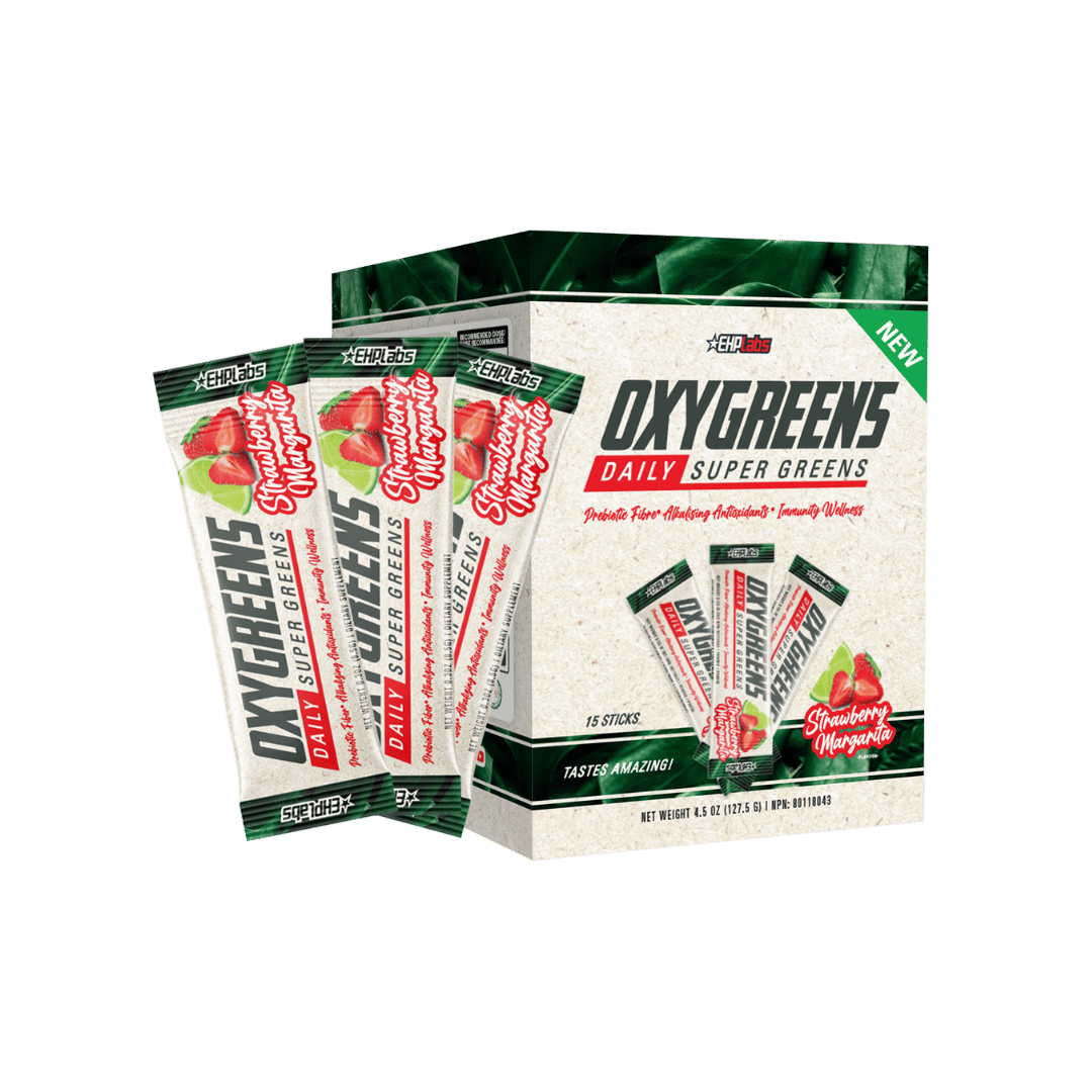 OxyGreens Stick Pack - Daily Super Greens Powder - 15 Sticks | Strawberry Margarita