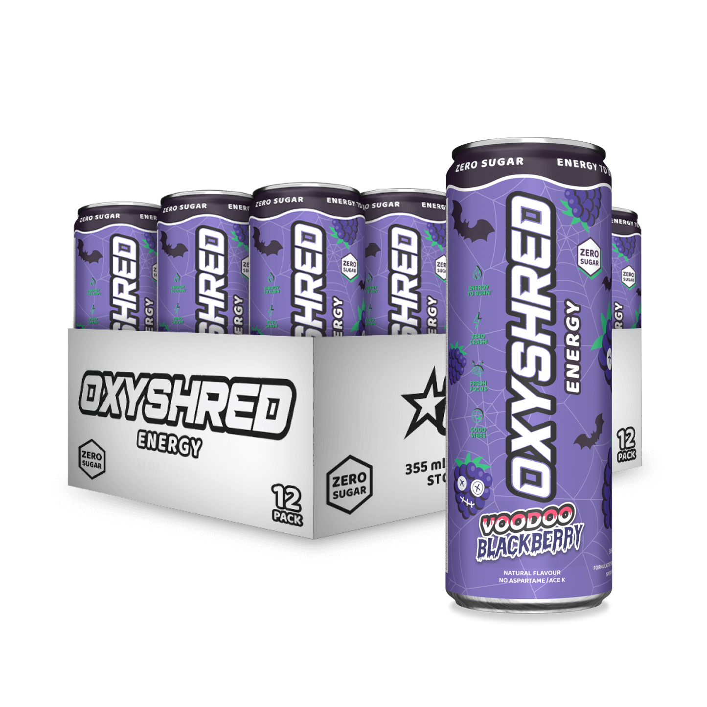 OxyShred Energy Drink 12-Pack - Voodoo Blackberry